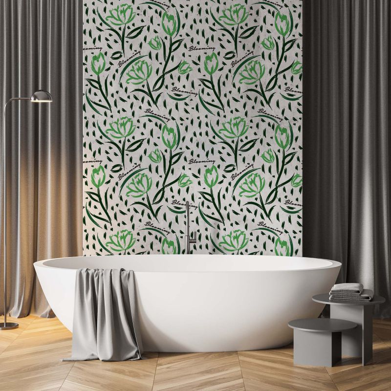 FOTOTAPET_BAIE_ABSTRACT_FLOWERS_GREEN