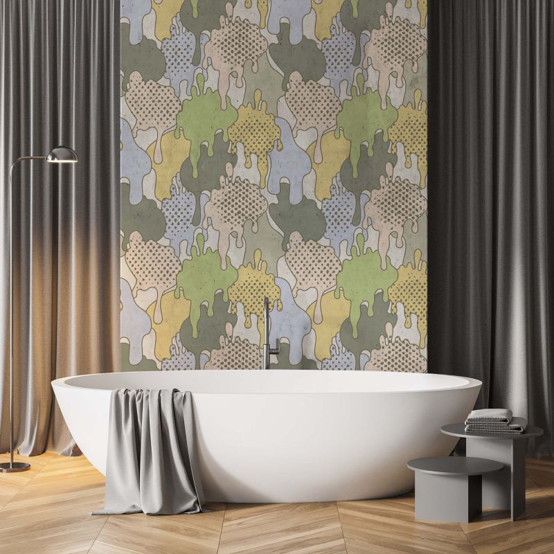 FOTOTAPET_BAIE_DRIPING_WALL_IN_GREEN