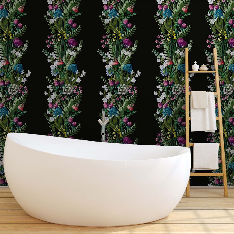 FOTOTAPET_BAIE_FLOWERS_COLUMN_BLACK