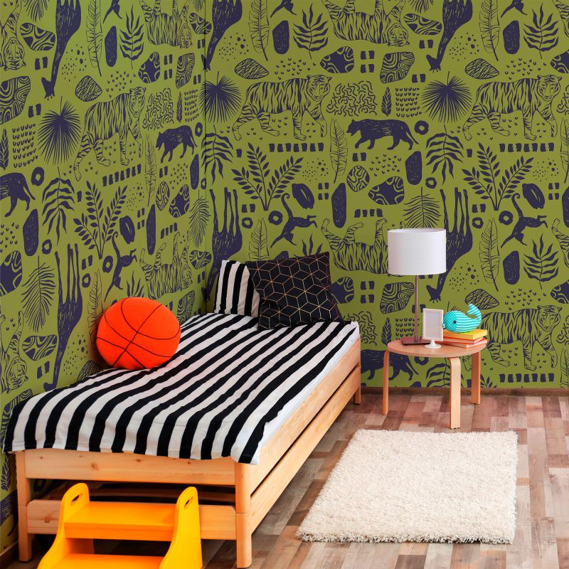 FOTOTAPET_CAMERA_TINERET_ABSTRACT_JUNGLE_GREEN