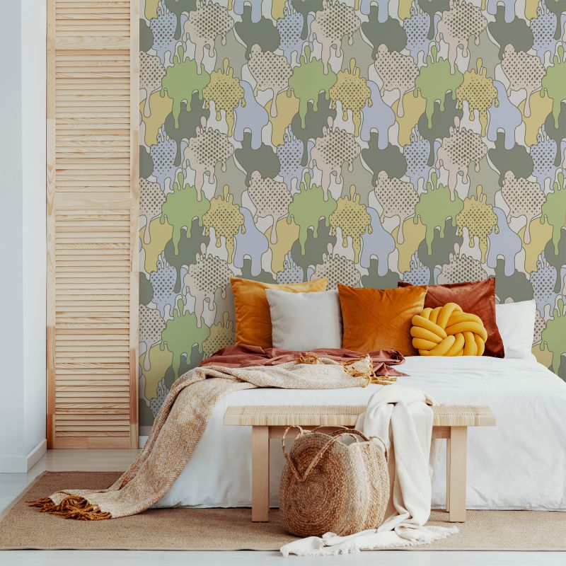 FOTOTAPET_DORMITOR_DRIPING_WALL_IN_GREEN