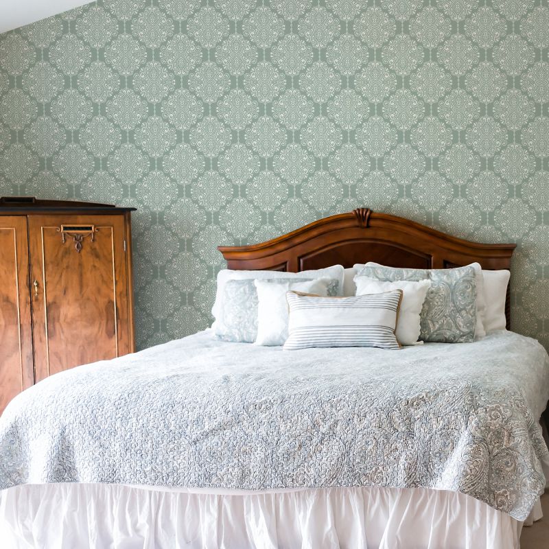 FOTOTAPET_DORMITOR_FINE_DAMASK_GREEN_TEA