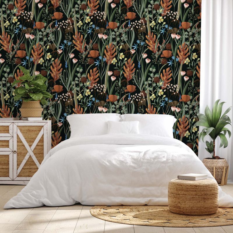 FOTOTAPET_DORMITOR_FLOWER_FOREST