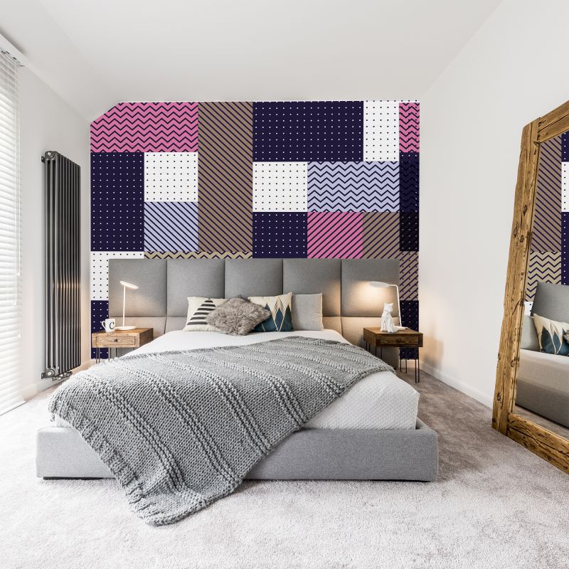 FOTOTAPET_DORMITOR_PURPLE_PATCHWORK
