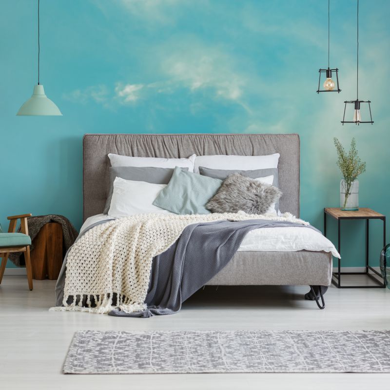 FOTOTAPET_DORMITOR_TURQUOISE_CEILING