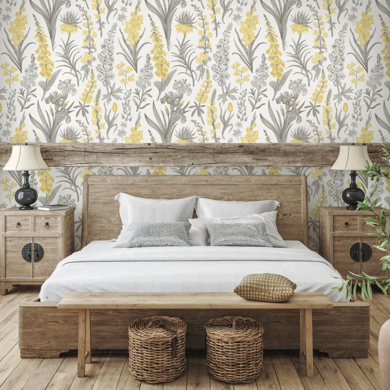 FOTOTAPET_DORMITOR_YELLOW_FLOWERS_GARDEN