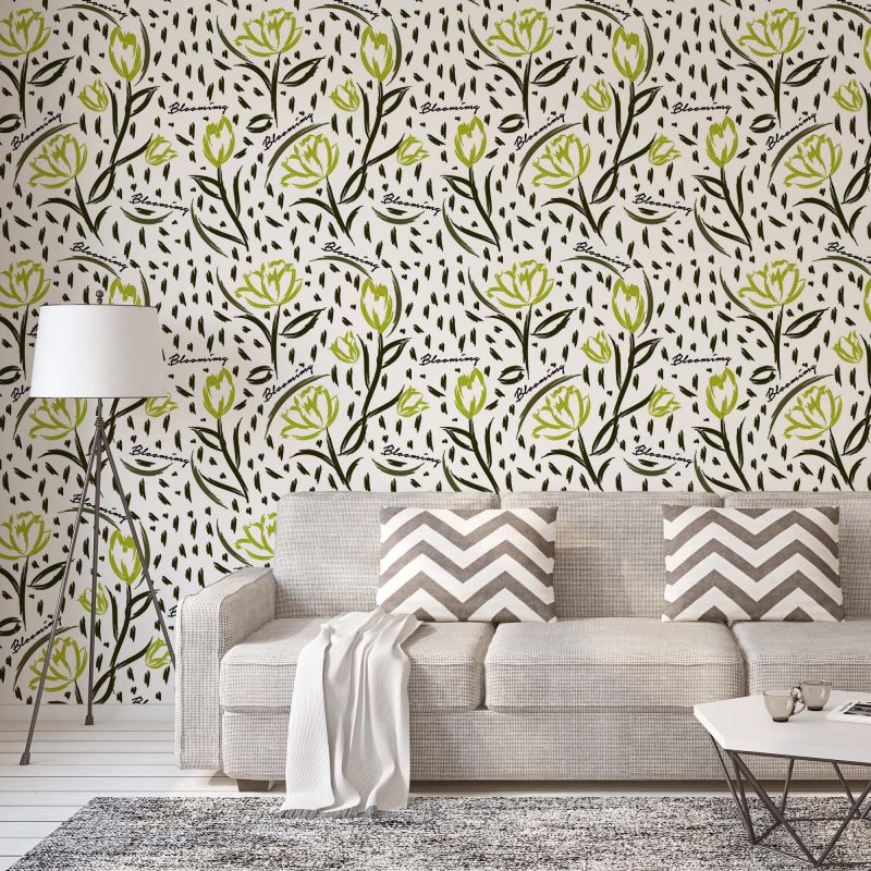 FOTOTAPET_LIVING_ABSTRACT_FLOWERS_LIGHT_GREEN