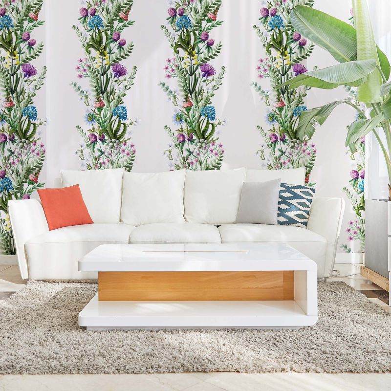 FOTOTAPET_LIVING_FLOWERS_COLUMN_WHITE