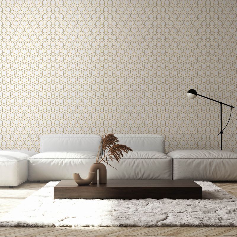 FOTOTAPET_LIVING_HONEYCOMB_PATTERN