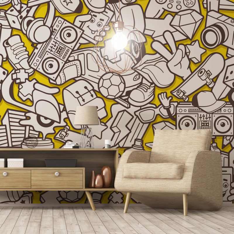 FOTOTAPET_LIVING_YELLOW_URBAN_LIFE